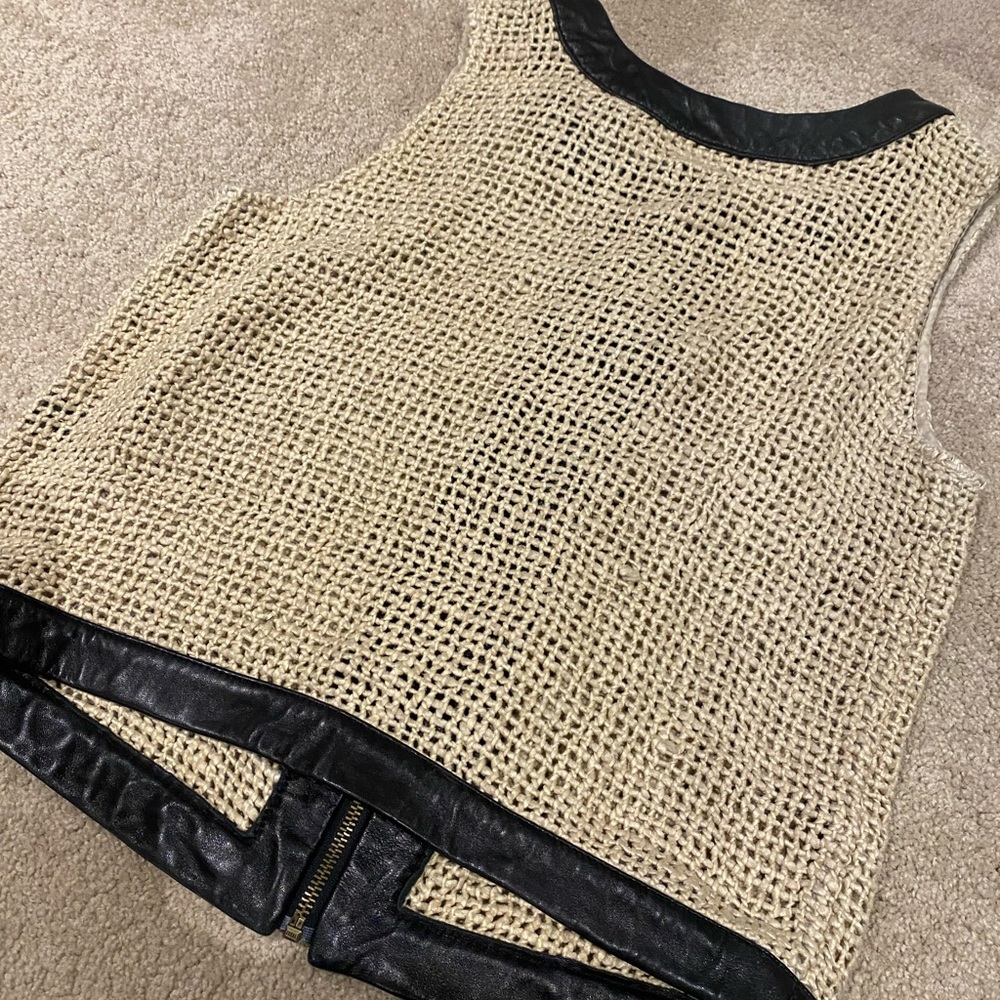 Kelly Wearstler Leather Trim Vest